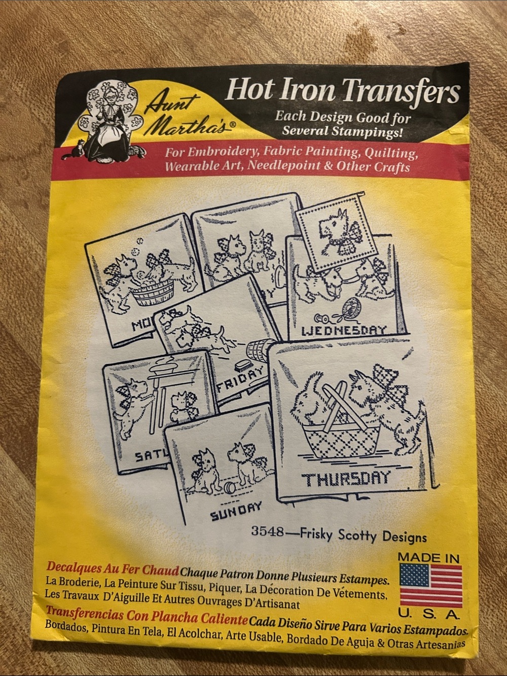 Vintage Aunt Martha's Hot Iron Transfers - 3548 Frisky Scotty Designs made USA